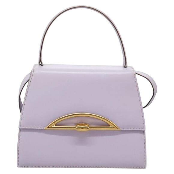 CELINE Hand Bag Leather Purple Gold - Picture 2 of 13